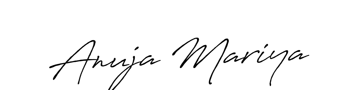 Create a beautiful signature design for name Anuja Mariya. With this signature (Antro_Vectra_Bolder) fonts, you can make a handwritten signature for free. Anuja Mariya signature style 7 images and pictures png