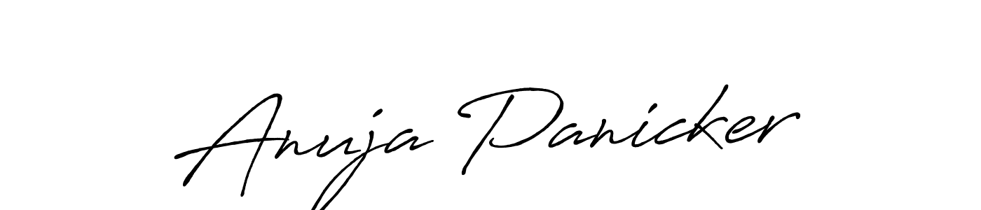 You should practise on your own different ways (Antro_Vectra_Bolder) to write your name (Anuja Panicker) in signature. don't let someone else do it for you. Anuja Panicker signature style 7 images and pictures png