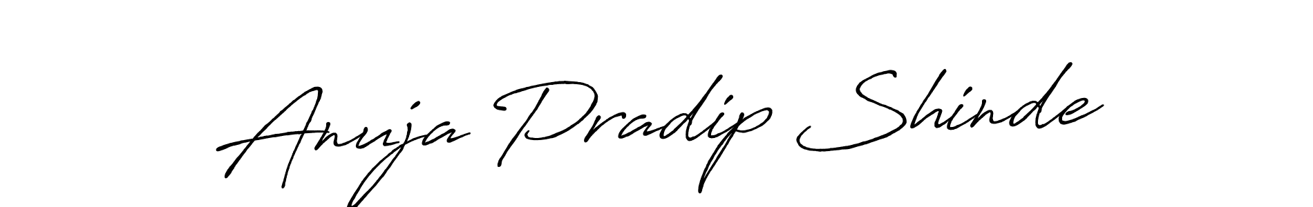How to make Anuja Pradip Shinde signature? Antro_Vectra_Bolder is a professional autograph style. Create handwritten signature for Anuja Pradip Shinde name. Anuja Pradip Shinde signature style 7 images and pictures png