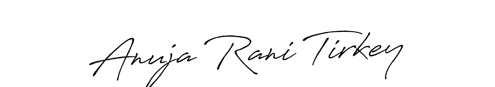 Create a beautiful signature design for name Anuja Rani Tirkey. With this signature (Antro_Vectra_Bolder) fonts, you can make a handwritten signature for free. Anuja Rani Tirkey signature style 7 images and pictures png