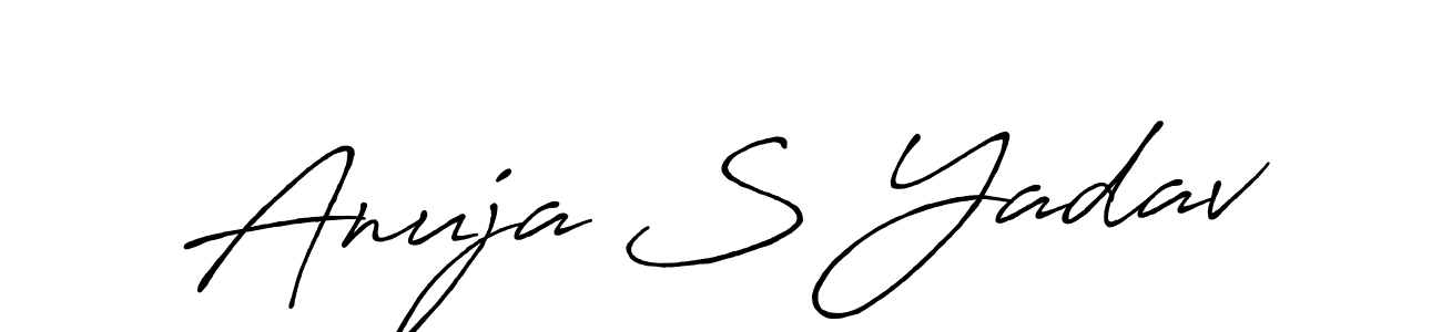 Antro_Vectra_Bolder is a professional signature style that is perfect for those who want to add a touch of class to their signature. It is also a great choice for those who want to make their signature more unique. Get Anuja S Yadav name to fancy signature for free. Anuja S Yadav signature style 7 images and pictures png
