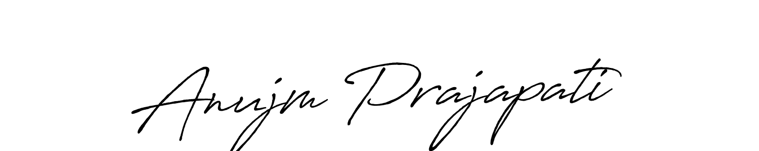 Make a beautiful signature design for name Anujm Prajapati. With this signature (Antro_Vectra_Bolder) style, you can create a handwritten signature for free. Anujm Prajapati signature style 7 images and pictures png