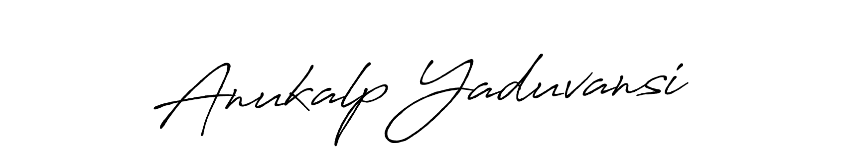 The best way (Antro_Vectra_Bolder) to make a short signature is to pick only two or three words in your name. The name Anukalp Yaduvansi include a total of six letters. For converting this name. Anukalp Yaduvansi signature style 7 images and pictures png