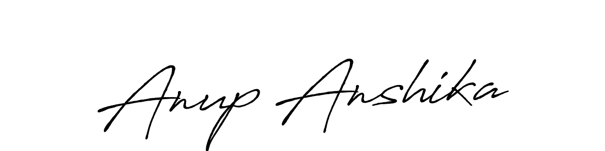 How to make Anup Anshika name signature. Use Antro_Vectra_Bolder style for creating short signs online. This is the latest handwritten sign. Anup Anshika signature style 7 images and pictures png