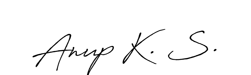 How to make Anup K. S. name signature. Use Antro_Vectra_Bolder style for creating short signs online. This is the latest handwritten sign. Anup K. S. signature style 7 images and pictures png