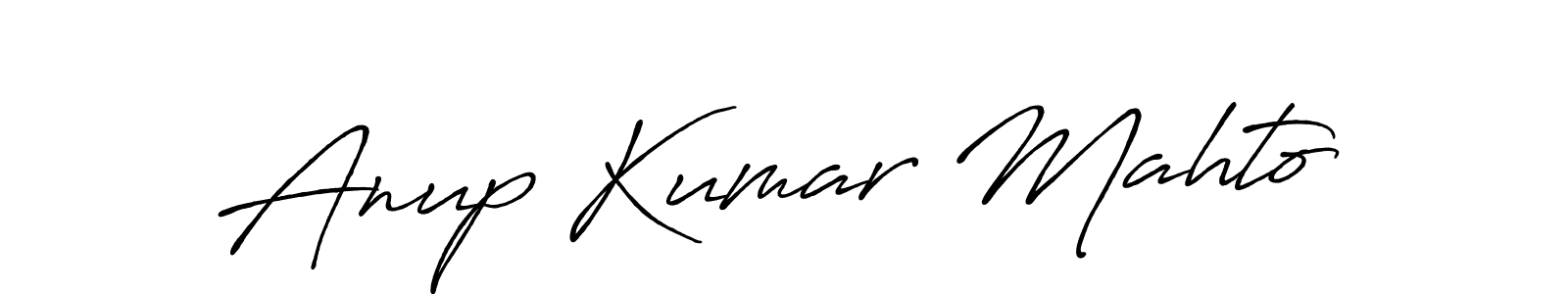 How to make Anup Kumar Mahto name signature. Use Antro_Vectra_Bolder style for creating short signs online. This is the latest handwritten sign. Anup Kumar Mahto signature style 7 images and pictures png