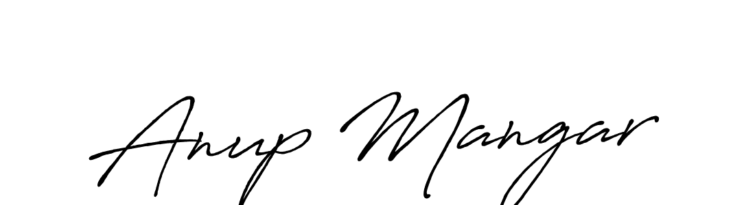 Use a signature maker to create a handwritten signature online. With this signature software, you can design (Antro_Vectra_Bolder) your own signature for name Anup Mangar. Anup Mangar signature style 7 images and pictures png