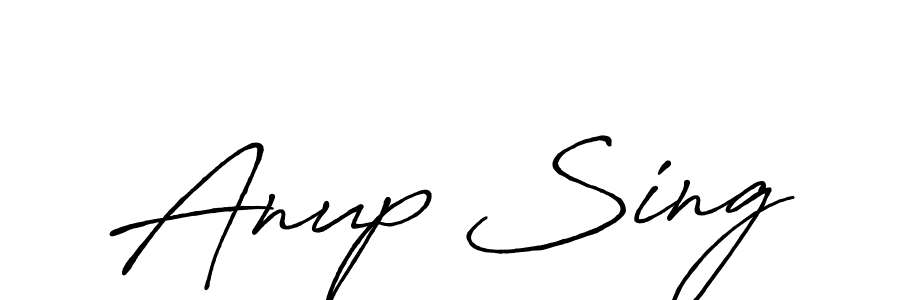 How to make Anup Sing name signature. Use Antro_Vectra_Bolder style for creating short signs online. This is the latest handwritten sign. Anup Sing signature style 7 images and pictures png