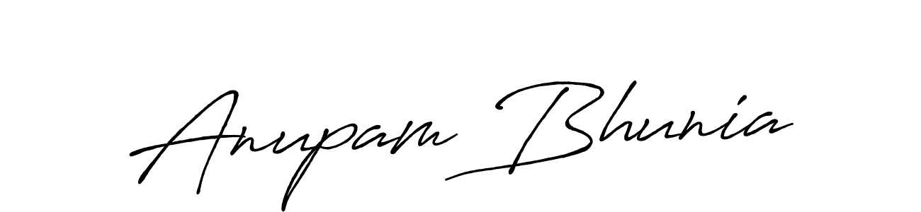 How to make Anupam Bhunia name signature. Use Antro_Vectra_Bolder style for creating short signs online. This is the latest handwritten sign. Anupam Bhunia signature style 7 images and pictures png