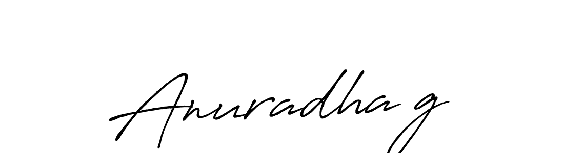 Make a beautiful signature design for name Anuradha g. With this signature (Antro_Vectra_Bolder) style, you can create a handwritten signature for free. Anuradha g signature style 7 images and pictures png