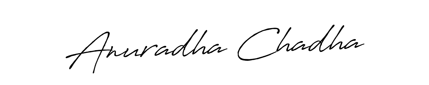 How to make Anuradha Chadha name signature. Use Antro_Vectra_Bolder style for creating short signs online. This is the latest handwritten sign. Anuradha Chadha signature style 7 images and pictures png