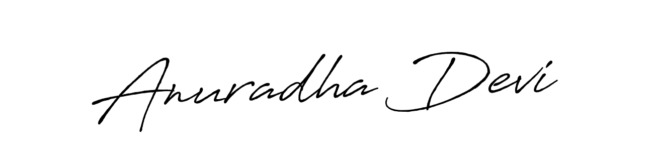 Create a beautiful signature design for name Anuradha Devi. With this signature (Antro_Vectra_Bolder) fonts, you can make a handwritten signature for free. Anuradha Devi signature style 7 images and pictures png