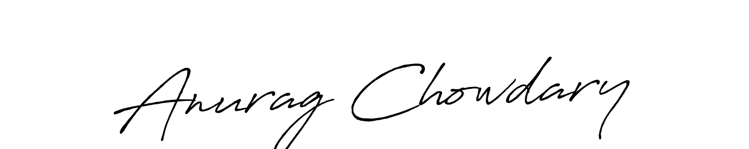 Also we have Anurag Chowdary name is the best signature style. Create professional handwritten signature collection using Antro_Vectra_Bolder autograph style. Anurag Chowdary signature style 7 images and pictures png