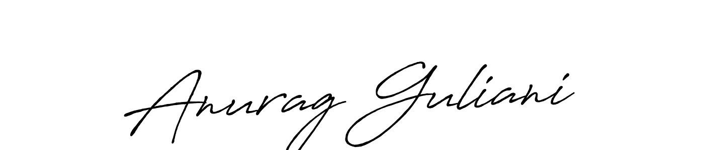 Design your own signature with our free online signature maker. With this signature software, you can create a handwritten (Antro_Vectra_Bolder) signature for name Anurag Guliani. Anurag Guliani signature style 7 images and pictures png