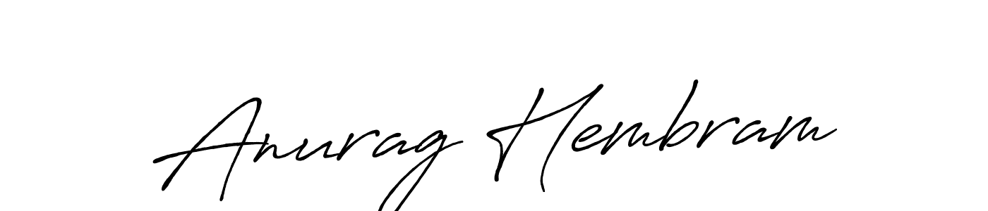 The best way (Antro_Vectra_Bolder) to make a short signature is to pick only two or three words in your name. The name Anurag Hembram include a total of six letters. For converting this name. Anurag Hembram signature style 7 images and pictures png
