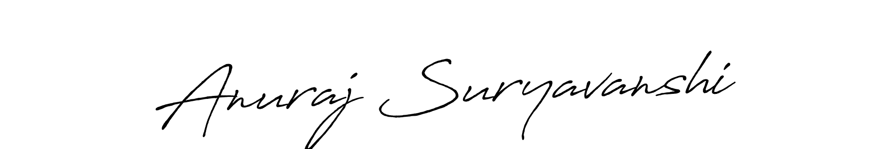 How to make Anuraj Suryavanshi name signature. Use Antro_Vectra_Bolder style for creating short signs online. This is the latest handwritten sign. Anuraj Suryavanshi signature style 7 images and pictures png