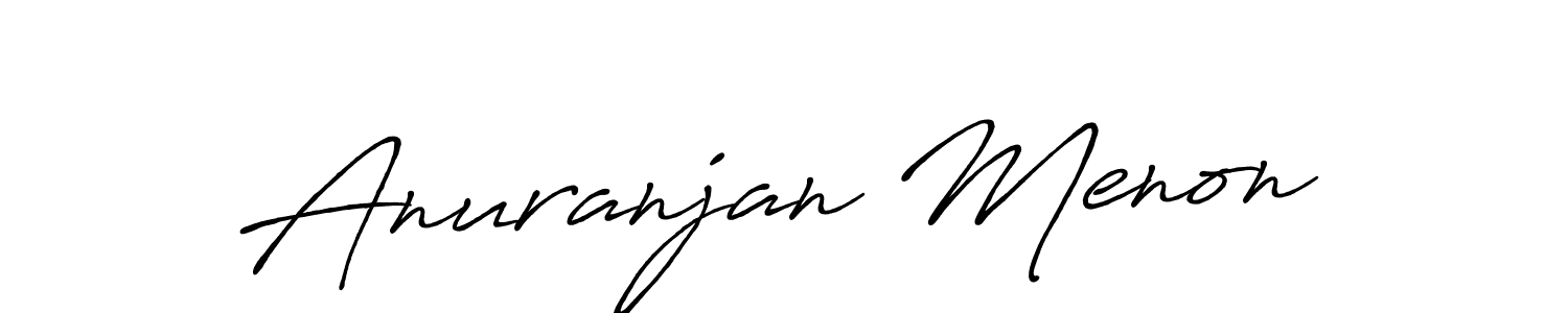 Antro_Vectra_Bolder is a professional signature style that is perfect for those who want to add a touch of class to their signature. It is also a great choice for those who want to make their signature more unique. Get Anuranjan Menon name to fancy signature for free. Anuranjan Menon signature style 7 images and pictures png