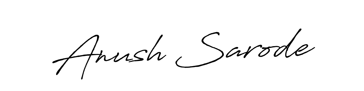 Antro_Vectra_Bolder is a professional signature style that is perfect for those who want to add a touch of class to their signature. It is also a great choice for those who want to make their signature more unique. Get Anush Sarode name to fancy signature for free. Anush Sarode signature style 7 images and pictures png