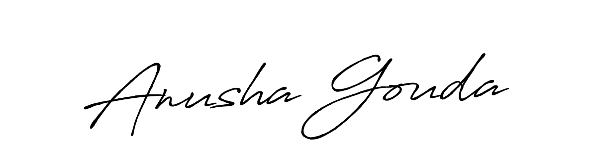 Antro_Vectra_Bolder is a professional signature style that is perfect for those who want to add a touch of class to their signature. It is also a great choice for those who want to make their signature more unique. Get Anusha Gouda name to fancy signature for free. Anusha Gouda signature style 7 images and pictures png