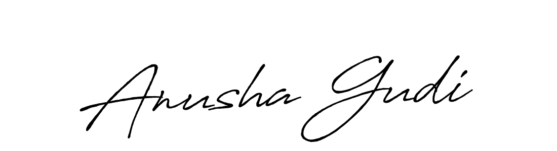Also You can easily find your signature by using the search form. We will create Anusha Gudi name handwritten signature images for you free of cost using Antro_Vectra_Bolder sign style. Anusha Gudi signature style 7 images and pictures png