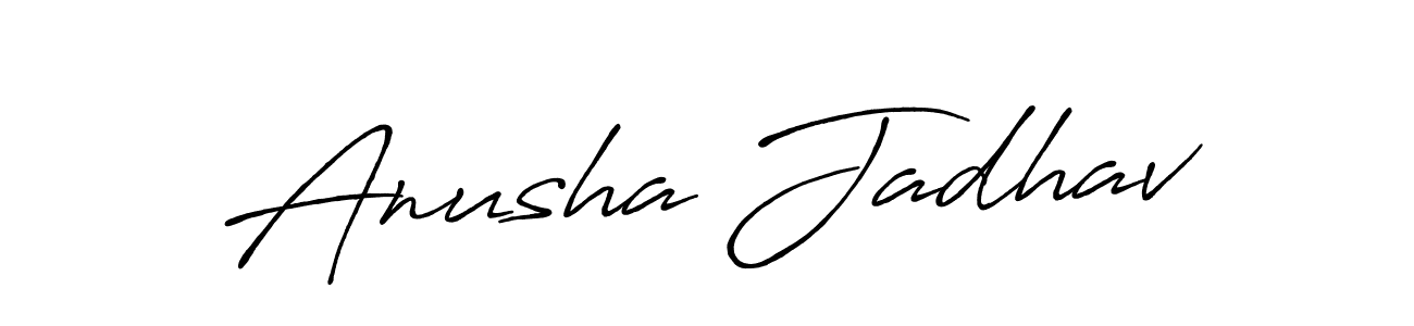 Design your own signature with our free online signature maker. With this signature software, you can create a handwritten (Antro_Vectra_Bolder) signature for name Anusha Jadhav. Anusha Jadhav signature style 7 images and pictures png