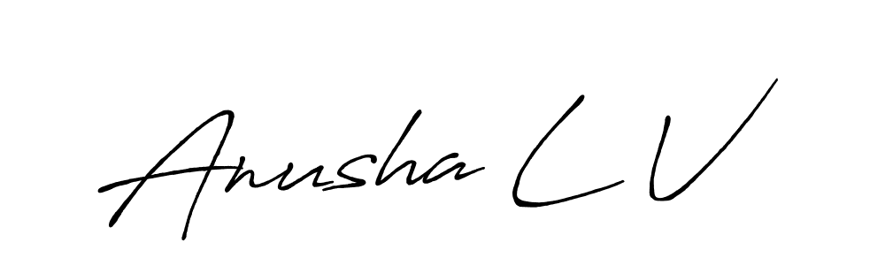 It looks lik you need a new signature style for name Anusha L V. Design unique handwritten (Antro_Vectra_Bolder) signature with our free signature maker in just a few clicks. Anusha L V signature style 7 images and pictures png