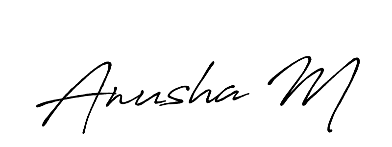 Also You can easily find your signature by using the search form. We will create Anusha M name handwritten signature images for you free of cost using Antro_Vectra_Bolder sign style. Anusha M signature style 7 images and pictures png