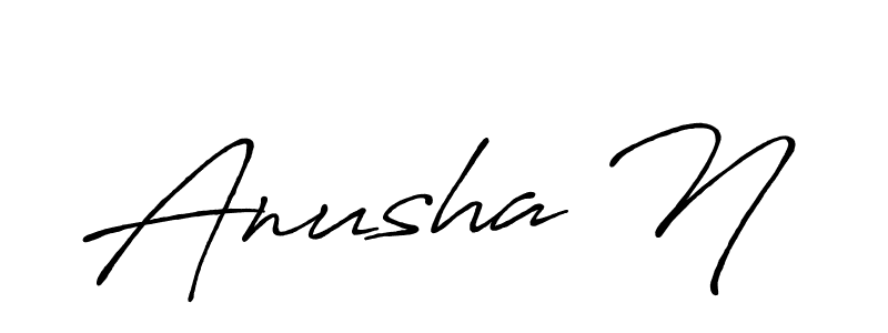 Anusha N stylish signature style. Best Handwritten Sign (Antro_Vectra_Bolder) for my name. Handwritten Signature Collection Ideas for my name Anusha N. Anusha N signature style 7 images and pictures png
