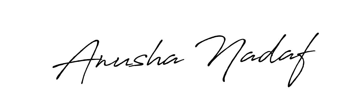 How to make Anusha Nadaf name signature. Use Antro_Vectra_Bolder style for creating short signs online. This is the latest handwritten sign. Anusha Nadaf signature style 7 images and pictures png