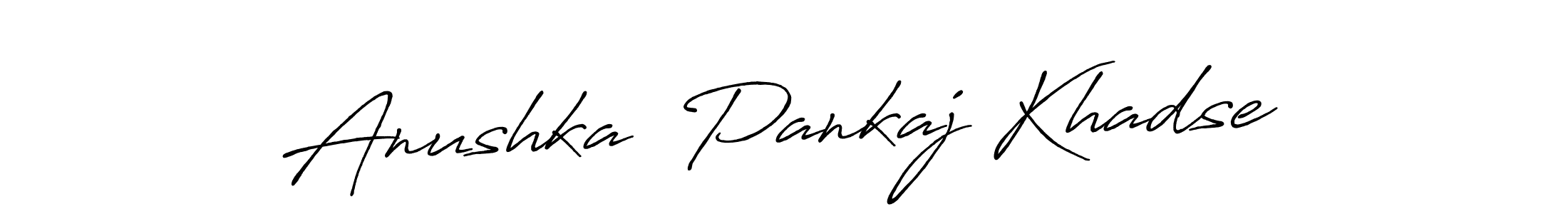 This is the best signature style for the Anushka  Pankaj Khadse name. Also you like these signature font (Antro_Vectra_Bolder). Mix name signature. Anushka  Pankaj Khadse signature style 7 images and pictures png