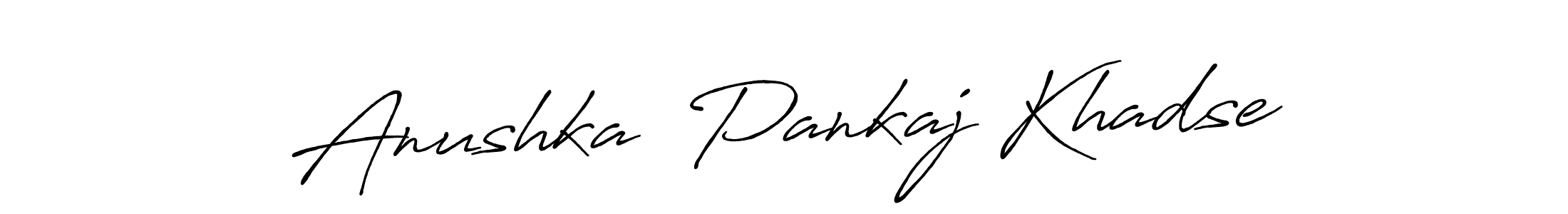 This is the best signature style for the Anushka  Pankaj Khadse name. Also you like these signature font (Antro_Vectra_Bolder). Mix name signature. Anushka  Pankaj Khadse signature style 7 images and pictures png