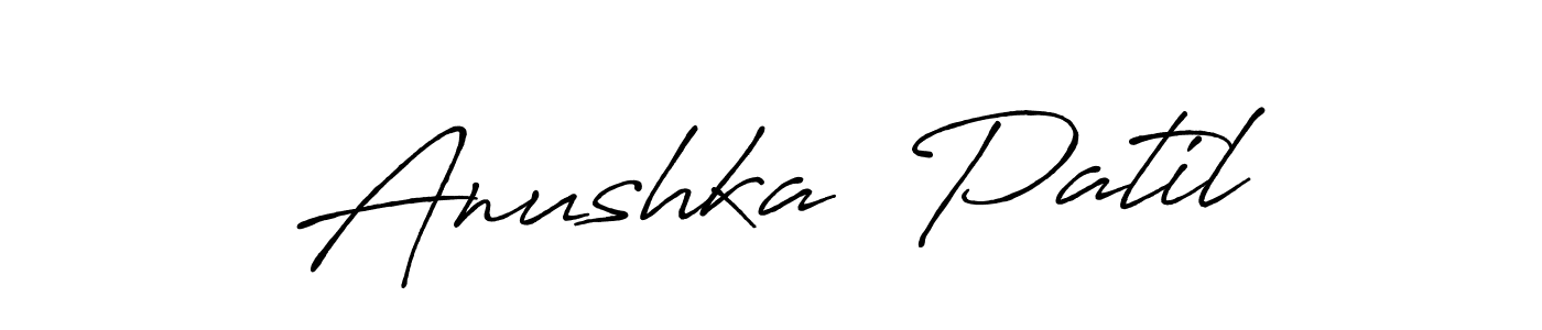 Antro_Vectra_Bolder is a professional signature style that is perfect for those who want to add a touch of class to their signature. It is also a great choice for those who want to make their signature more unique. Get Anushka  Patil name to fancy signature for free. Anushka  Patil signature style 7 images and pictures png