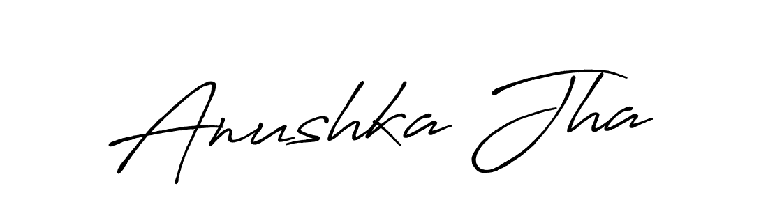 Create a beautiful signature design for name Anushka Jha. With this signature (Antro_Vectra_Bolder) fonts, you can make a handwritten signature for free. Anushka Jha signature style 7 images and pictures png