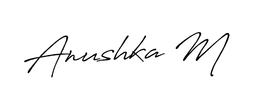 How to make Anushka M signature? Antro_Vectra_Bolder is a professional autograph style. Create handwritten signature for Anushka M name. Anushka M signature style 7 images and pictures png