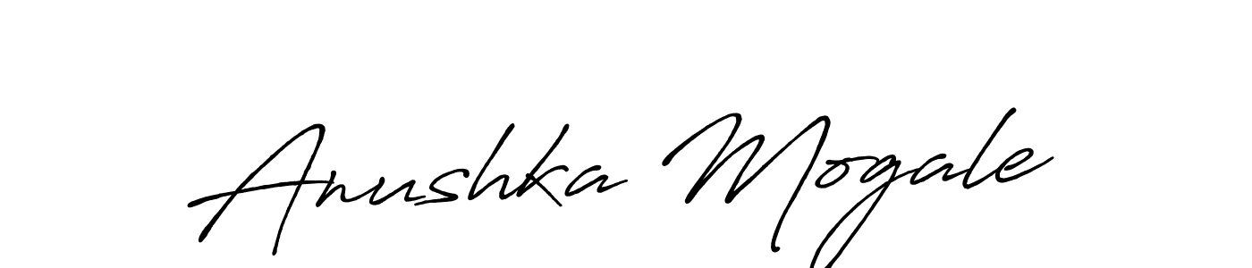 Make a beautiful signature design for name Anushka Mogale. With this signature (Antro_Vectra_Bolder) style, you can create a handwritten signature for free. Anushka Mogale signature style 7 images and pictures png