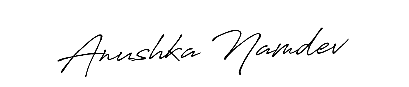 Create a beautiful signature design for name Anushka Namdev. With this signature (Antro_Vectra_Bolder) fonts, you can make a handwritten signature for free. Anushka Namdev signature style 7 images and pictures png