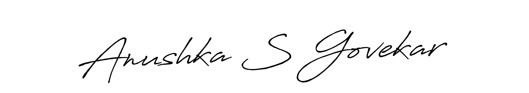 This is the best signature style for the Anushka S Govekar name. Also you like these signature font (Antro_Vectra_Bolder). Mix name signature. Anushka S Govekar signature style 7 images and pictures png