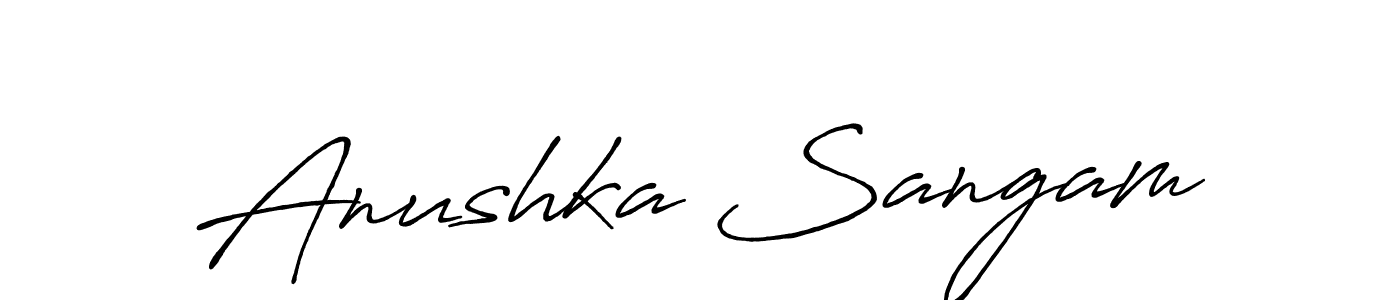 Create a beautiful signature design for name Anushka Sangam. With this signature (Antro_Vectra_Bolder) fonts, you can make a handwritten signature for free. Anushka Sangam signature style 7 images and pictures png