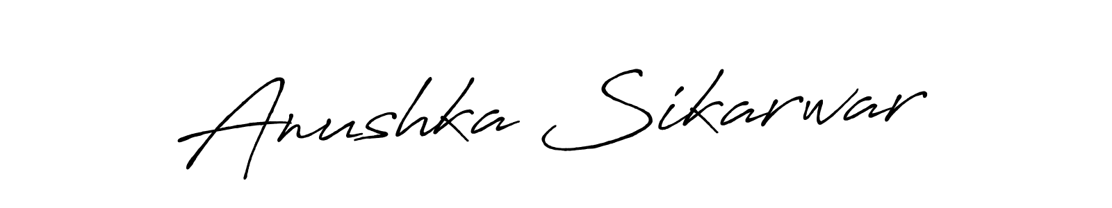 Create a beautiful signature design for name Anushka Sikarwar. With this signature (Antro_Vectra_Bolder) fonts, you can make a handwritten signature for free. Anushka Sikarwar signature style 7 images and pictures png