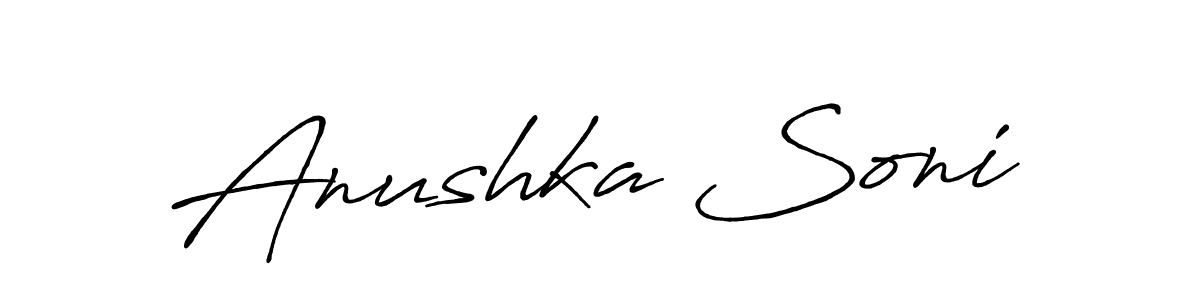 How to make Anushka Soni name signature. Use Antro_Vectra_Bolder style for creating short signs online. This is the latest handwritten sign. Anushka Soni signature style 7 images and pictures png