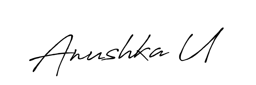 Make a beautiful signature design for name Anushka U. Use this online signature maker to create a handwritten signature for free. Anushka U signature style 7 images and pictures png