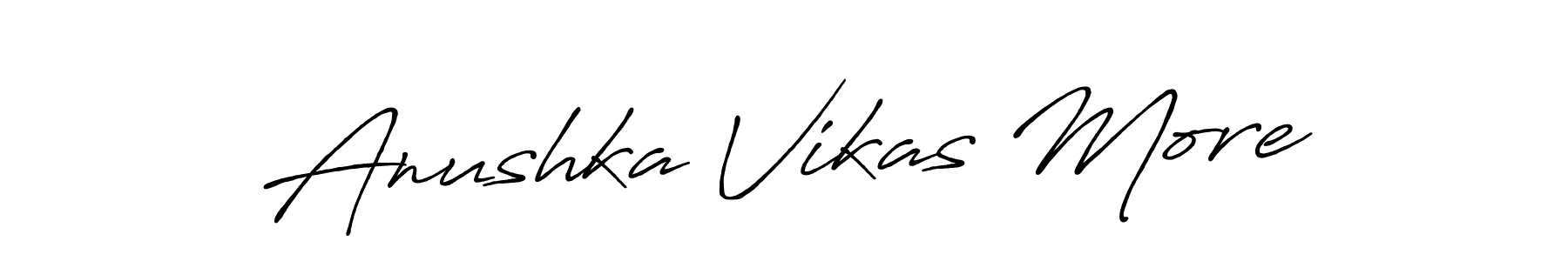 Antro_Vectra_Bolder is a professional signature style that is perfect for those who want to add a touch of class to their signature. It is also a great choice for those who want to make their signature more unique. Get Anushka Vikas More name to fancy signature for free. Anushka Vikas More signature style 7 images and pictures png