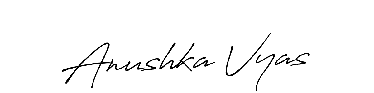 How to make Anushka Vyas name signature. Use Antro_Vectra_Bolder style for creating short signs online. This is the latest handwritten sign. Anushka Vyas signature style 7 images and pictures png