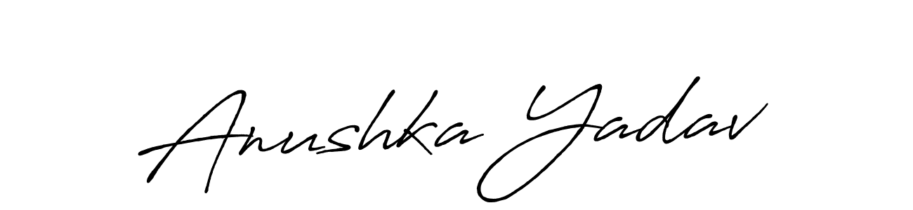 Create a beautiful signature design for name Anushka Yadav. With this signature (Antro_Vectra_Bolder) fonts, you can make a handwritten signature for free. Anushka Yadav signature style 7 images and pictures png