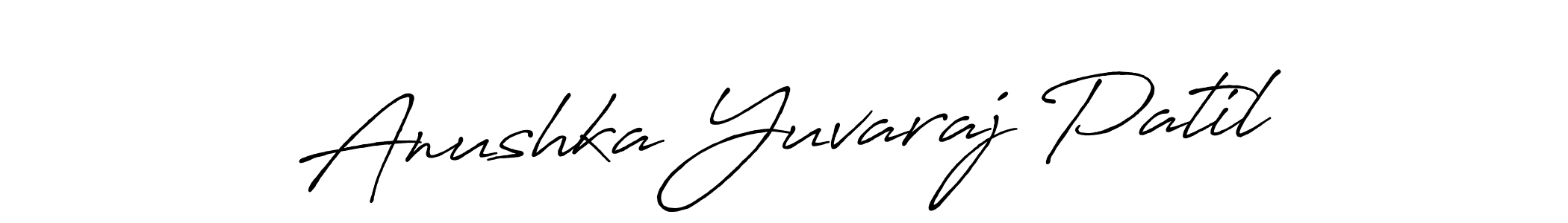 This is the best signature style for the Anushka Yuvaraj Patil name. Also you like these signature font (Antro_Vectra_Bolder). Mix name signature. Anushka Yuvaraj Patil signature style 7 images and pictures png