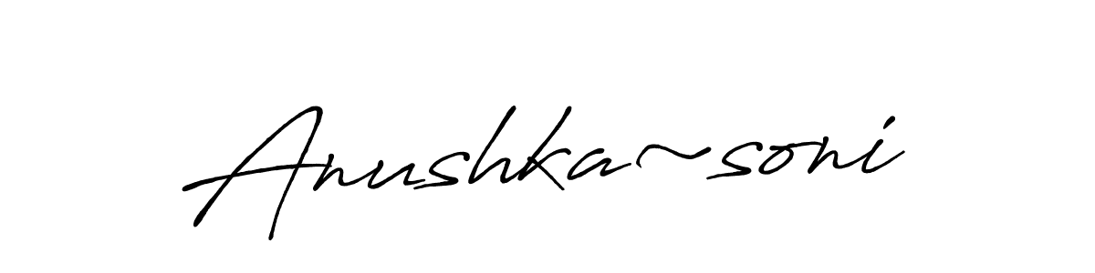 if you are searching for the best signature style for your name Anushka~soni. so please give up your signature search. here we have designed multiple signature styles  using Antro_Vectra_Bolder. Anushka~soni signature style 7 images and pictures png