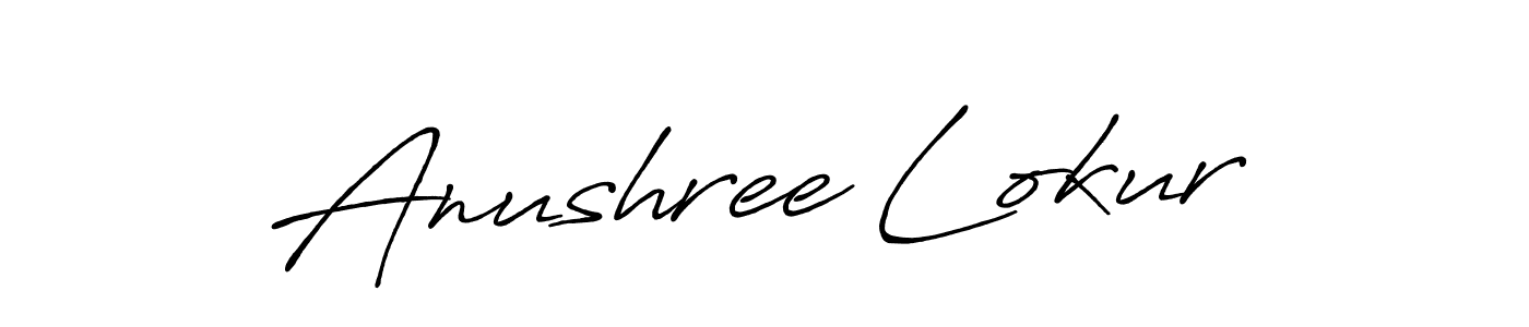 Anushree Lokur stylish signature style. Best Handwritten Sign (Antro_Vectra_Bolder) for my name. Handwritten Signature Collection Ideas for my name Anushree Lokur. Anushree Lokur signature style 7 images and pictures png