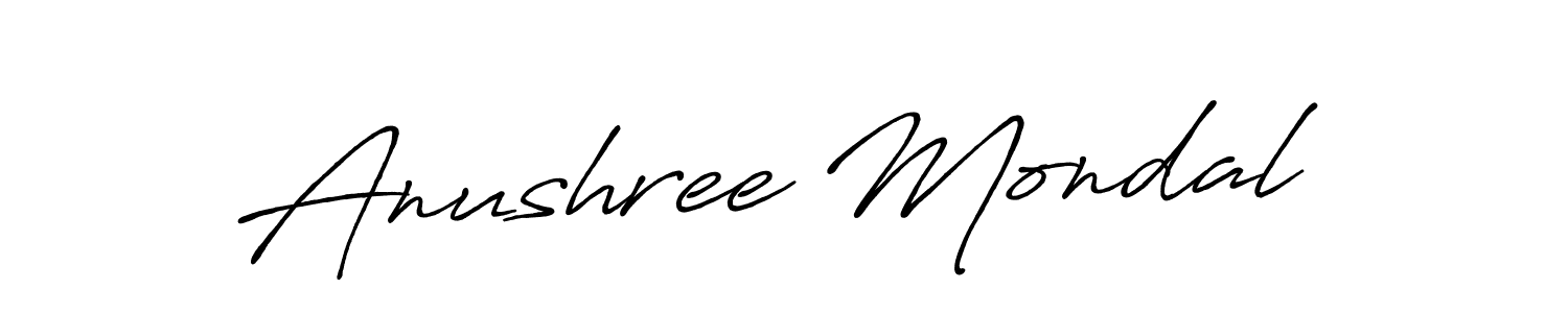 Antro_Vectra_Bolder is a professional signature style that is perfect for those who want to add a touch of class to their signature. It is also a great choice for those who want to make their signature more unique. Get Anushree Mondal name to fancy signature for free. Anushree Mondal signature style 7 images and pictures png