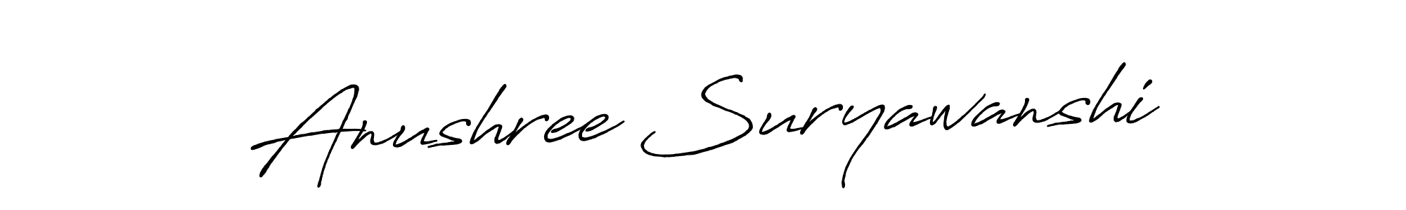 Use a signature maker to create a handwritten signature online. With this signature software, you can design (Antro_Vectra_Bolder) your own signature for name Anushree Suryawanshi. Anushree Suryawanshi signature style 7 images and pictures png