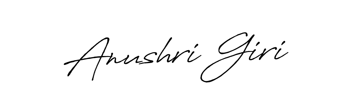 How to make Anushri Giri name signature. Use Antro_Vectra_Bolder style for creating short signs online. This is the latest handwritten sign. Anushri Giri signature style 7 images and pictures png